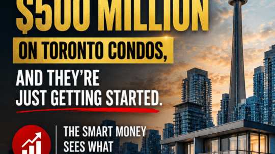 Toronto skyline and luxury condo towers representing major institutional investment in the Toronto condo market.