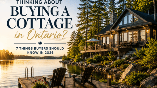 Buying a cottage in Ontario in 2026 with a waterfront cottage, lake and dock