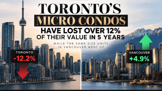 Toronto micro condo prices drop 12.2% while Vancouver micro condos gain 4.9%