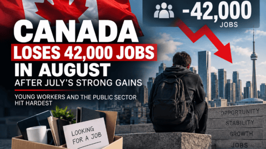 Canada loses 42,000 jobs in August 2026 as employment declines across the Canadian labour market