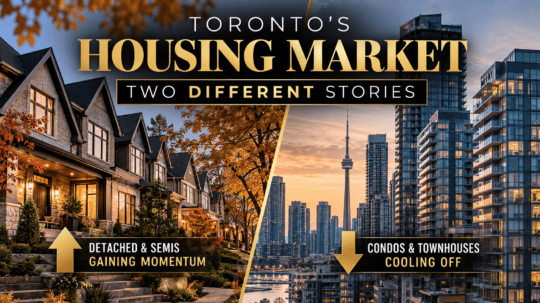 Toronto housing market 2026 comparison showing detached and semi-detached homes gaining momentum while condos and townhouses cool off across the GTA.